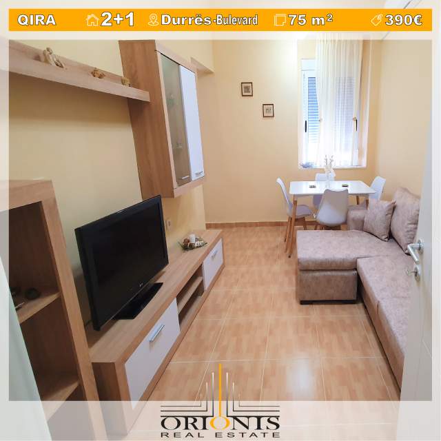Durres, jepet me qera apartament 2+1+A Kati 2, 75 m² 390 Euro (Egnatia)