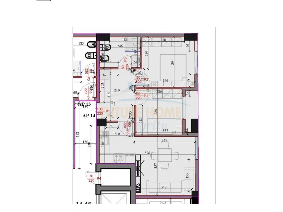 Tirane, shitet apartament 2+1 Kati 5, 65 m² 65.180 € (PASKUQAN , RESIDENCA KODRA E LIQENIT)
