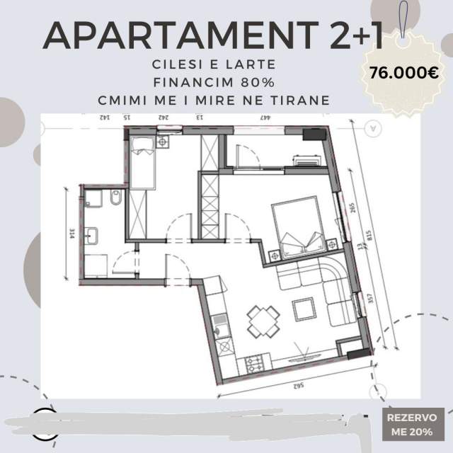 Tirane, shes Garsoniere Kati 3, 30 m² 31.000 Euro (Ali Demi, kompleksi Kaimi)
