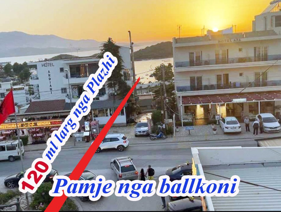 Ne Ksamil, Sarande, jepet me qera apartament ne plazh 1+1+Ballkon Kati 3, 40 €/nata