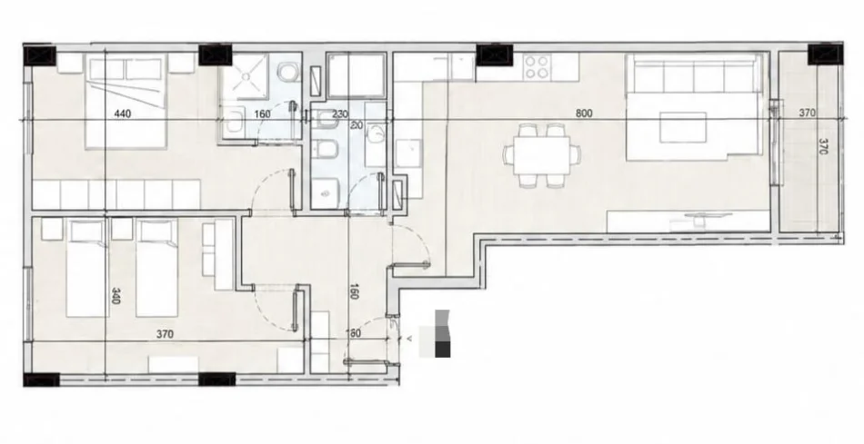 Tirane, shitet apartament 2+1 Kati 5, 101 m² 81.810 € (Bathore)