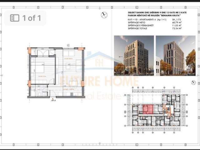 Tirane, shitet apartament Kati 10, 72 m² 79.500 Euro (RRUGA DRITAN HOXHA)