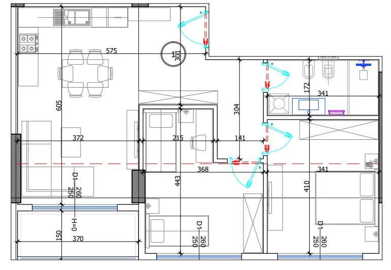 Mali Robit, shitet apartament 2+1+Ballkon Kati 1, 97 m² 116.200 €