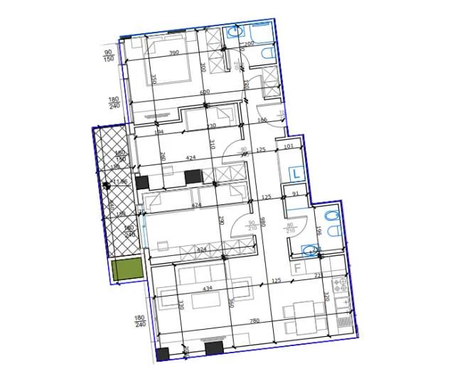 Tirane, shes apartament 3+1+BLK Kati 3, 127 m² (Rruga e Kavajes)  Kontakto per cmimin!