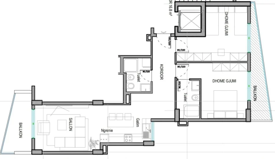 Sarande, shitet apartament 2+1+Aneks+Ballkon Kati 4, 103 m² 160.000 € (Rruga Skenderbeu)