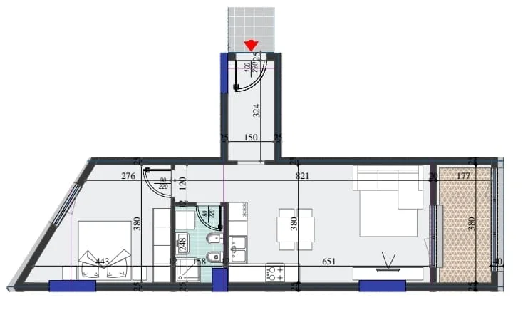 Tirane, shitet apartament 1+1+Ballkon Kati 3, 80 m² 124.000 € (Rruga Dritan Hoxha)