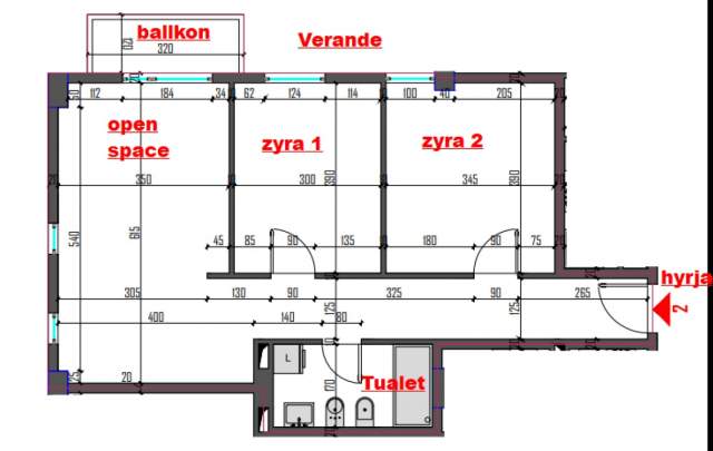 Ambiente per zyra/biznes, Quartum Residence, Panorama, Hipoteka  Kati 1, 90m² 550 Euro
