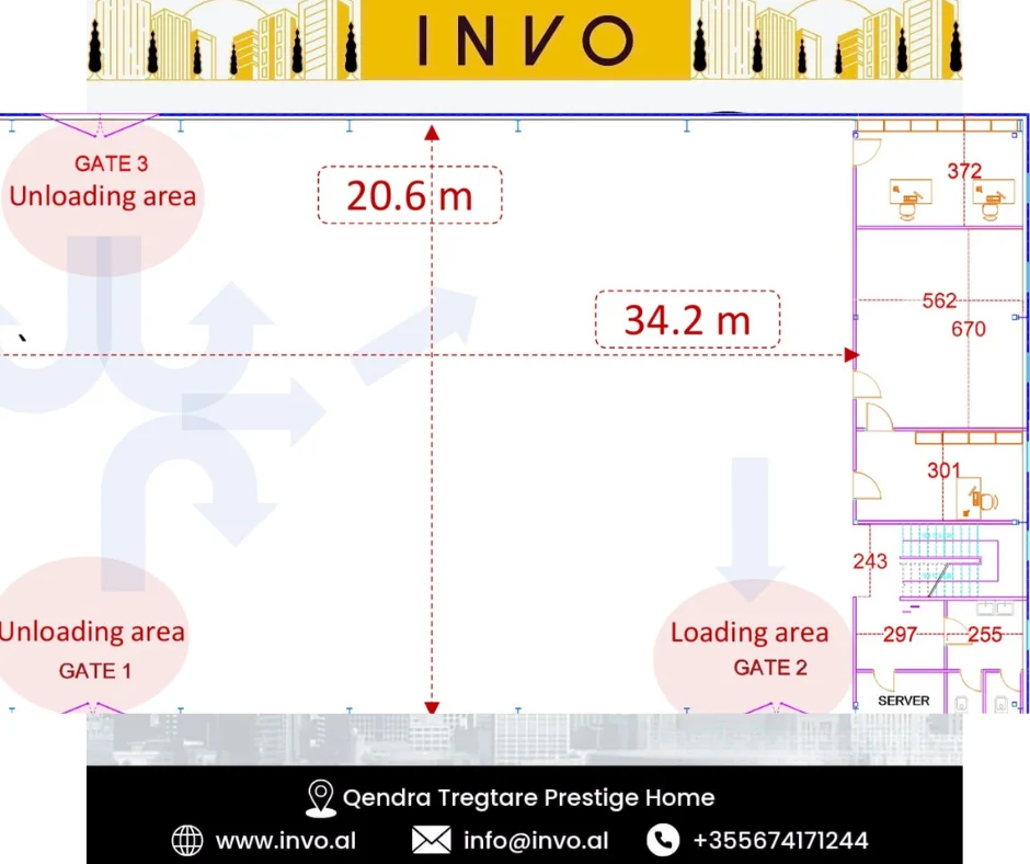 Tirane, jepet me qera ambjent biznesi Kati 0, 930 m² 5.580 € (Vore)