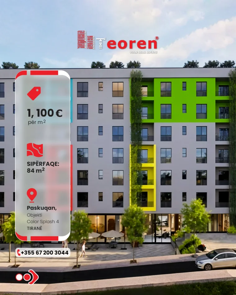 Tirane, shitet apartament 2+1 Kati 2, 84 m² 94.200 € (Paskuqan)