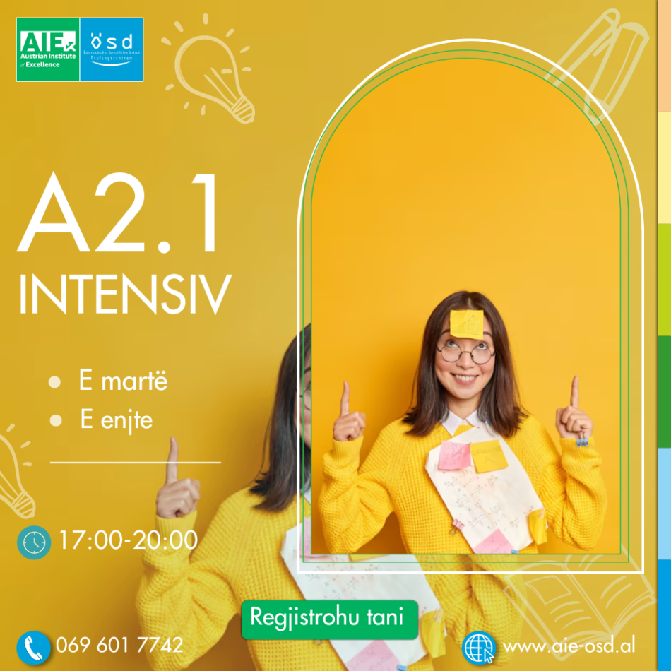 Tirane, kurse gjuhe gjermanisht KURS GJERMANISHT: NIVELI A2.1 DHE A2.2