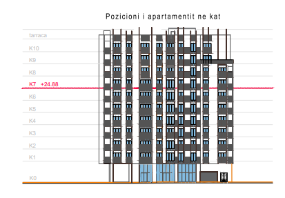 Tirane, jepet me qera apartament Kati 7, 112 m² 500 Euro