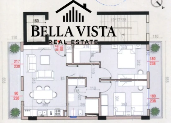 Tirane, shitet apartament 2+1 Kati 1, 97 m² 164.560 € (Mjull Bathore)