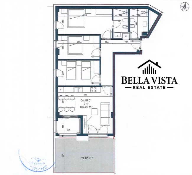 Shqiperi, shitet apartament ne Palase 3+1 Kati 0, 149 m² 386.386 €