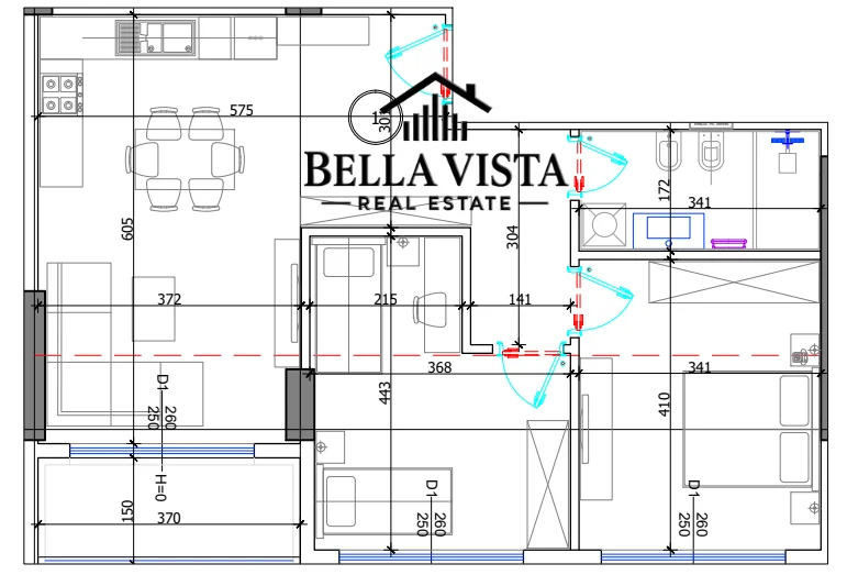 Mali Robit, shitet apartament 2+1+Ballkon Kati 1, 97 m² 116.200 €