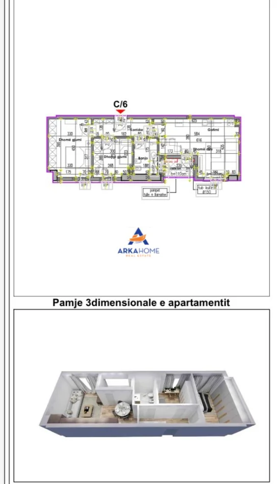 Tirane, shitet apartament 2+1+Ballkon Kati 2, 83 m² 183.194 € 