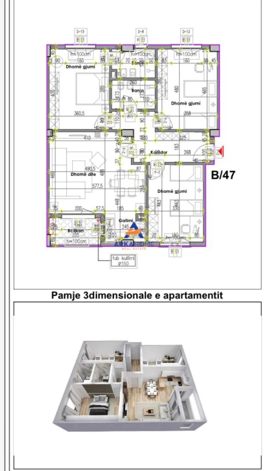 Tirane, shitet apartament 3+1+Ballkon Kati 7, 139 m² 305.800 € 