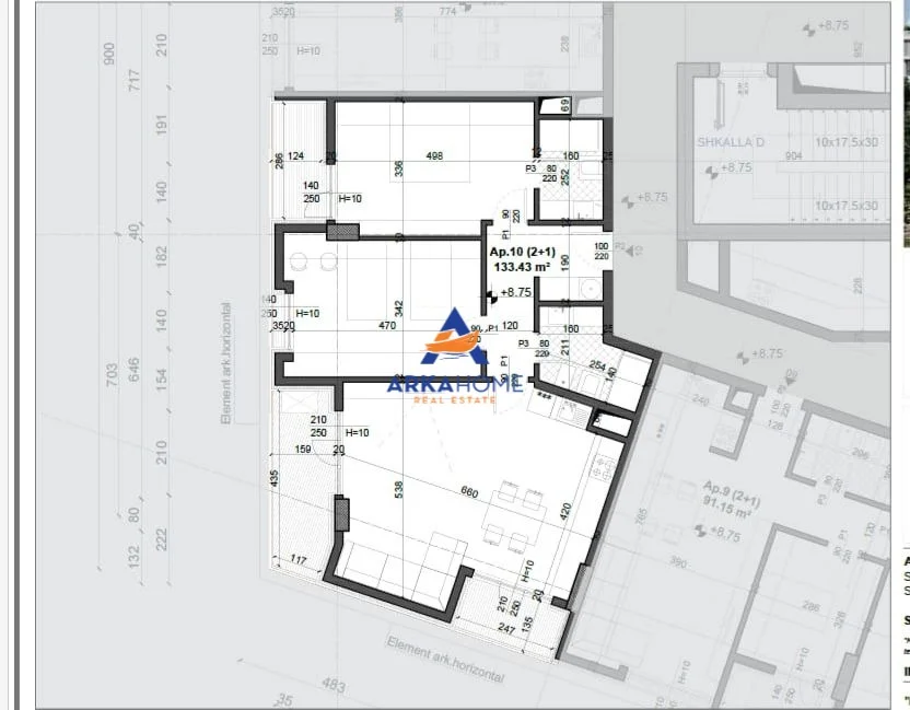 Tirane, shitet apartament 3+1+Ballkon Kati 3, 122 m² 202.620 € 