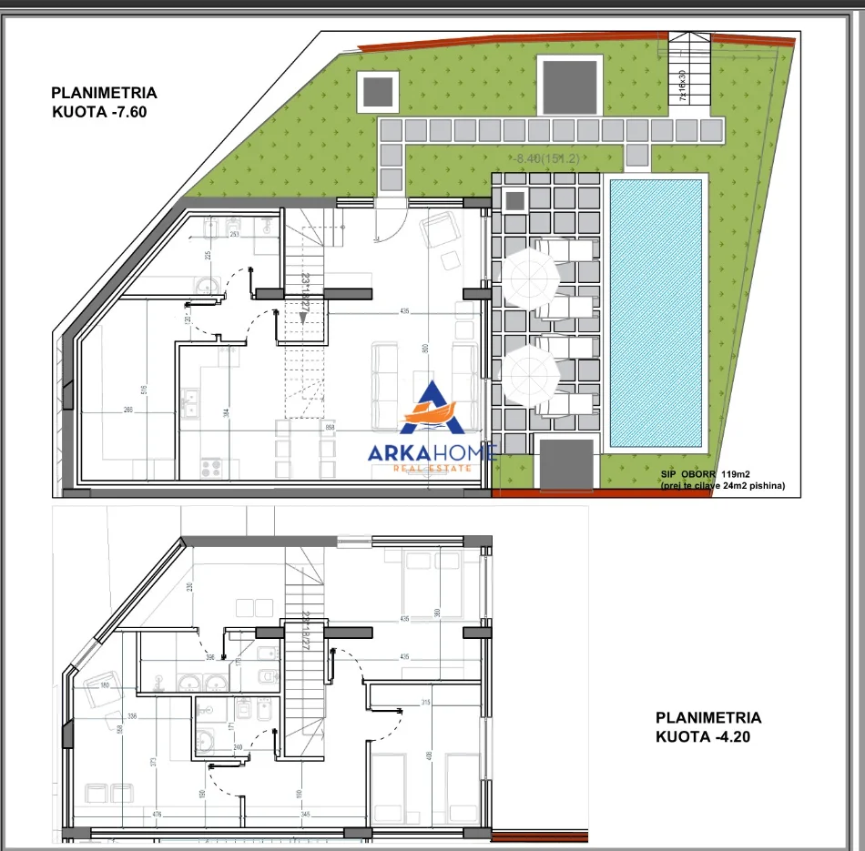 Tirane, shitet apartament Dublex Kati 2, 195.000 m² 615.000 € 