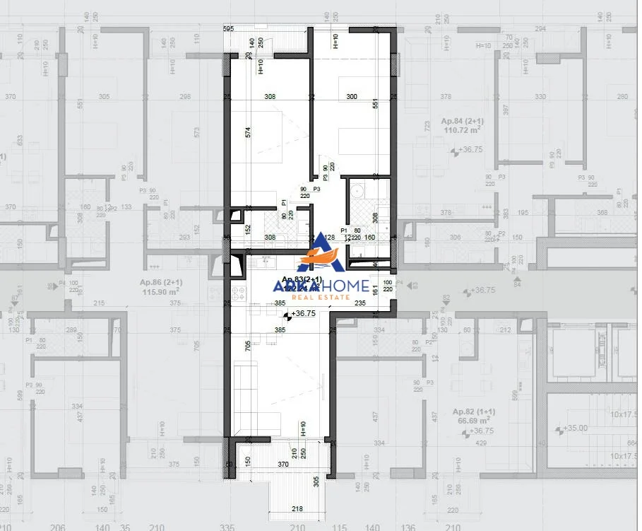 Shqiperi, shitet 2+1+Ballkon Kati 10, 122 m² 183.360 € 