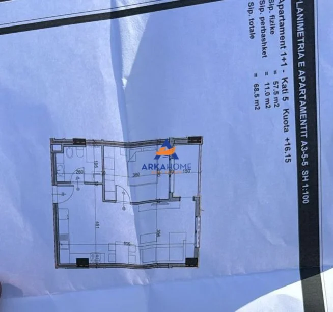 Tirane, shitet apartament 1+1+Ballkon Kati 5, 68 m² 82.200 € 