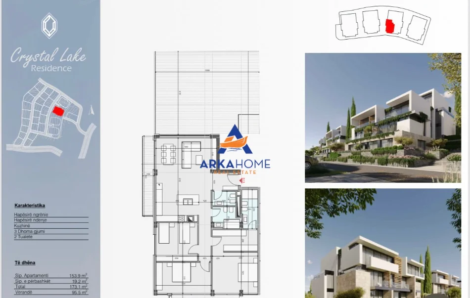 Tirane, shitet apartament 2+1+Ballkon Kati 1, 172 m² 454.355 € 