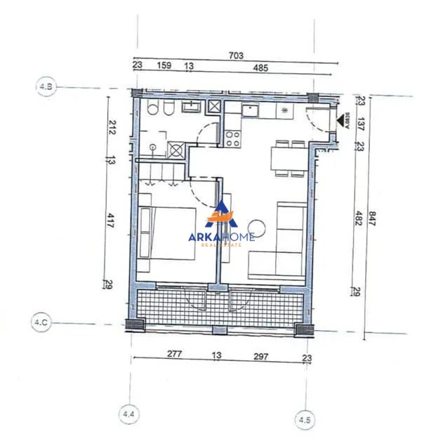 Tirane, jepet me qera 1+1+Ballkon Kati 3, 59 m² 367 € 