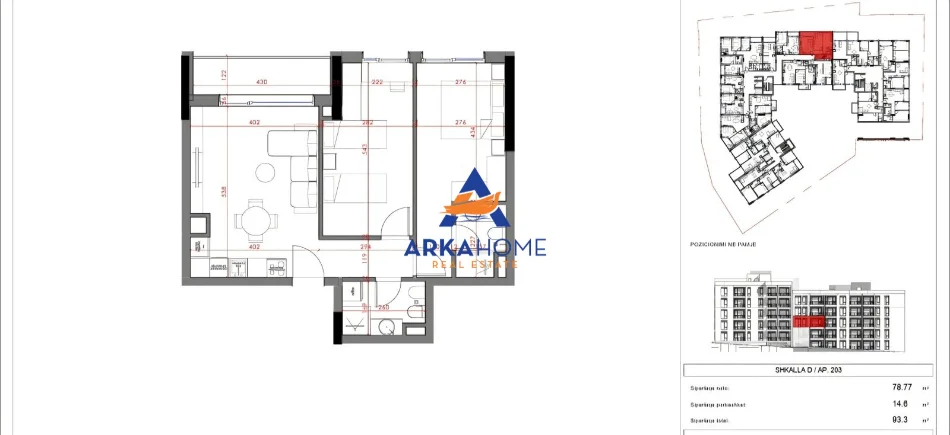 Tirane, shitet apartament 2+1 Kati 3, 93 m² 116.000 € (Tirana, Tirana Municipality, Tirana County, Central Albania, 1001-1028, Albania)
