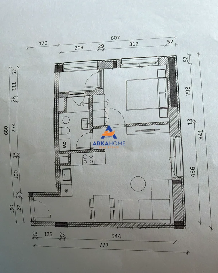 Tirane, shitet apartament 1+1+Ballkon Kati 0, 78 m² 