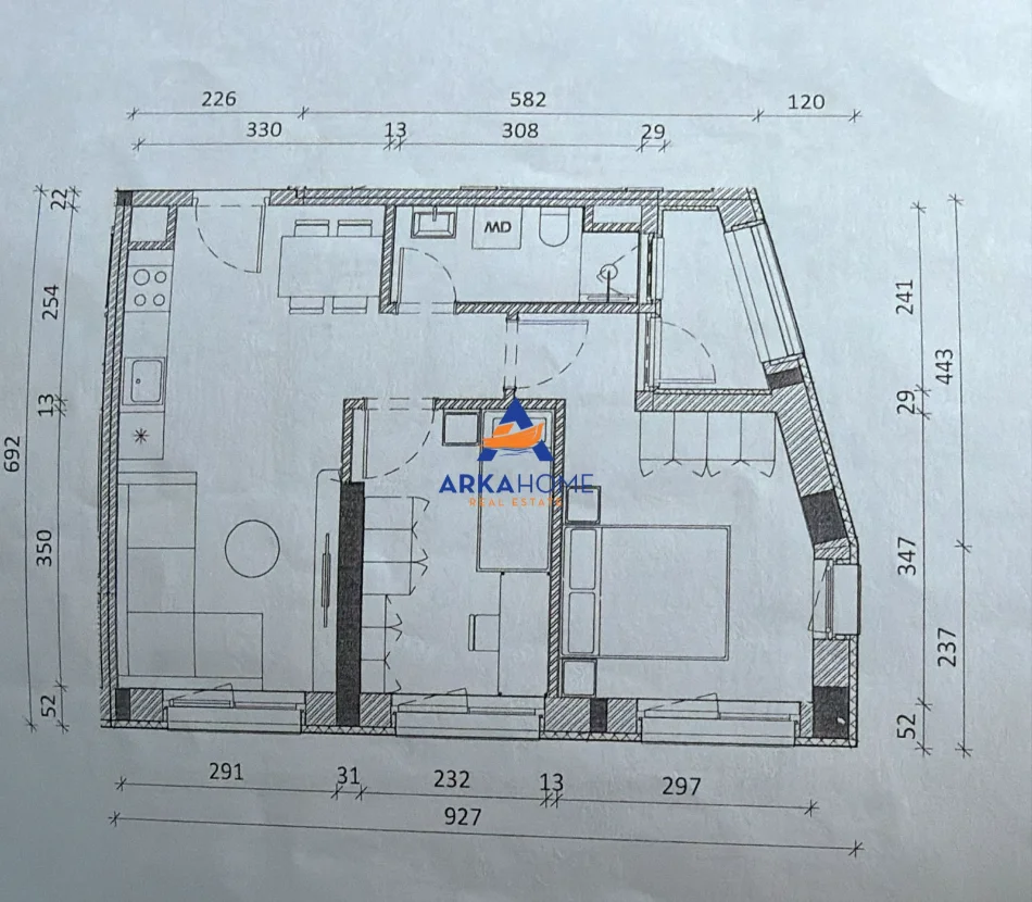 Tirane, shitet apartament 1+1+Ballkon Kati 0, 78 m² 