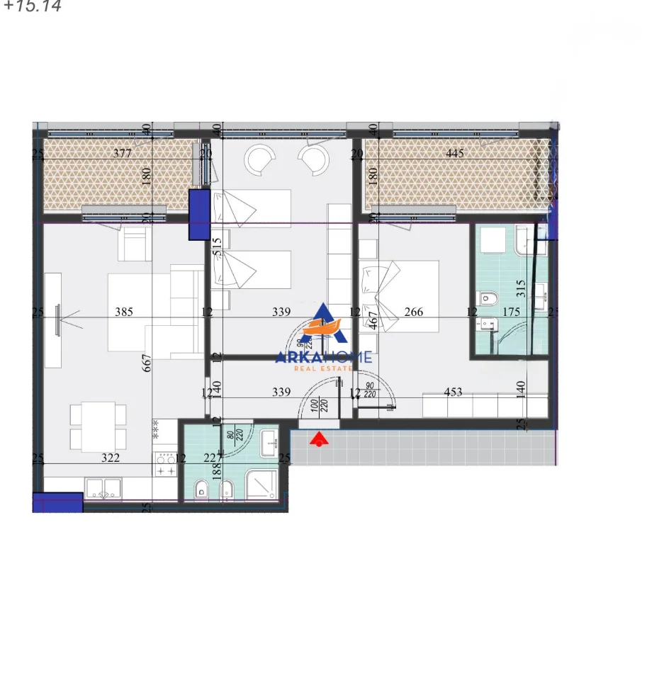 Tirane, shitet apartament 2+1+Ballkon Kati 2, 122 m² 219.600 € 