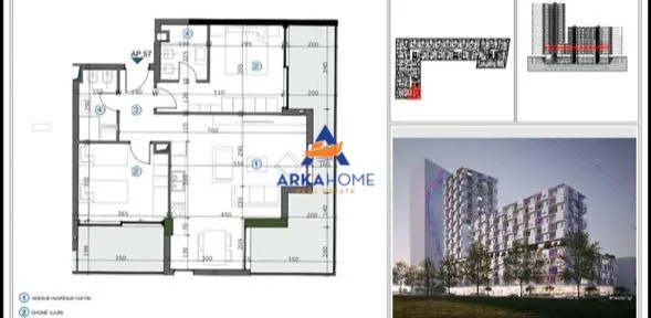 Tirane, shitet apartament 1+1+Ballkon Kati 9, 121 m² 
