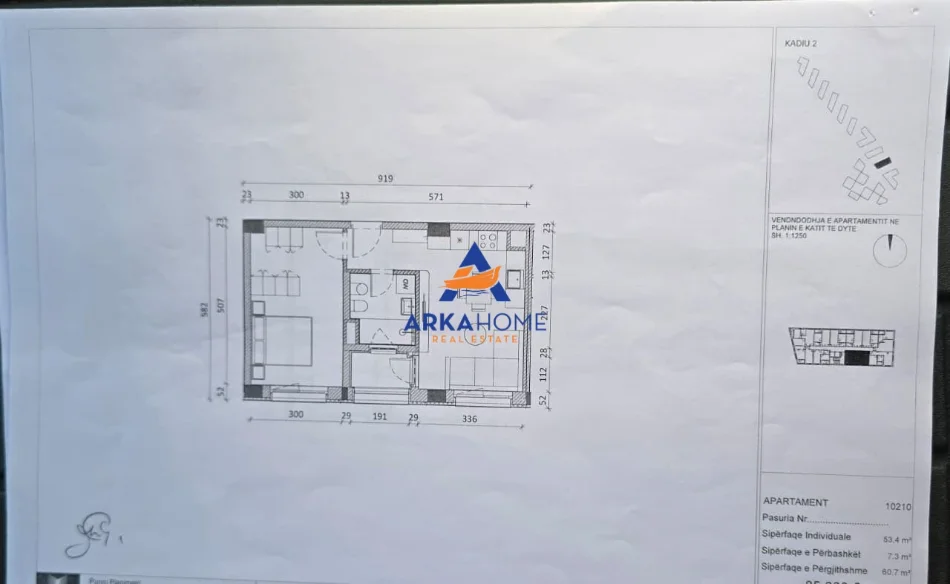 Tirane, shitet apartament 1+1+Ballkon Kati 2, 60 m² 91.500 € 
