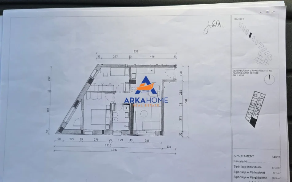 Tirane, shitet apartament 2+1+Ballkon Kati 6, 76 m² 114.750 € 
