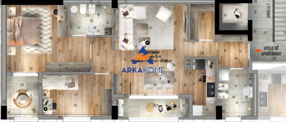 Tirane, shitet apartament 2+1+Ballkon Kati 7, 117 m² 220.000 € 