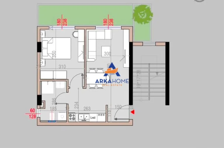 Tirane, shitet apartament 1+1+Ballkon Kati 0, 50 m² 89.356 € 