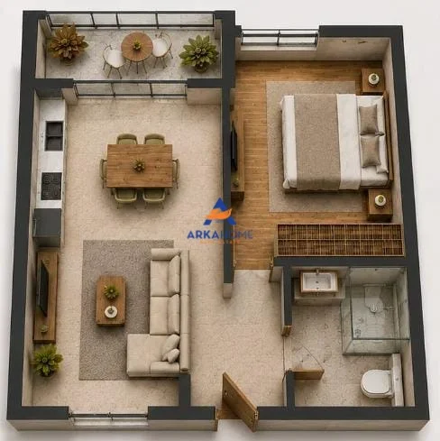 Tirane, shitet apartament 1+1+Ballkon Kati 2, 69 m² 106.100 € (PASKUQAN)