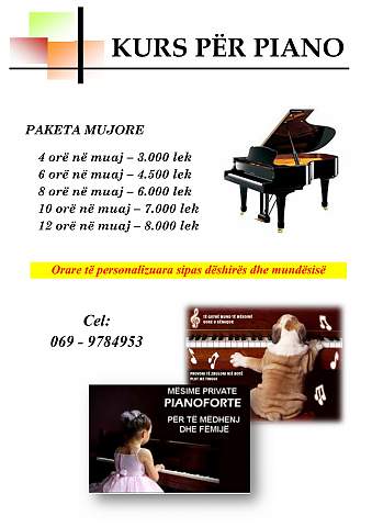 Tirane, ofrojme kurse muzike piano KURSE PER PIANO
