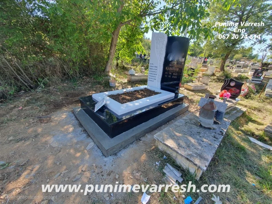 Tirane, ofroj Modele Varresh Me Mermer Te Bardhe Te Punuar Me Skulptor Dhe Pikture Ne Granit