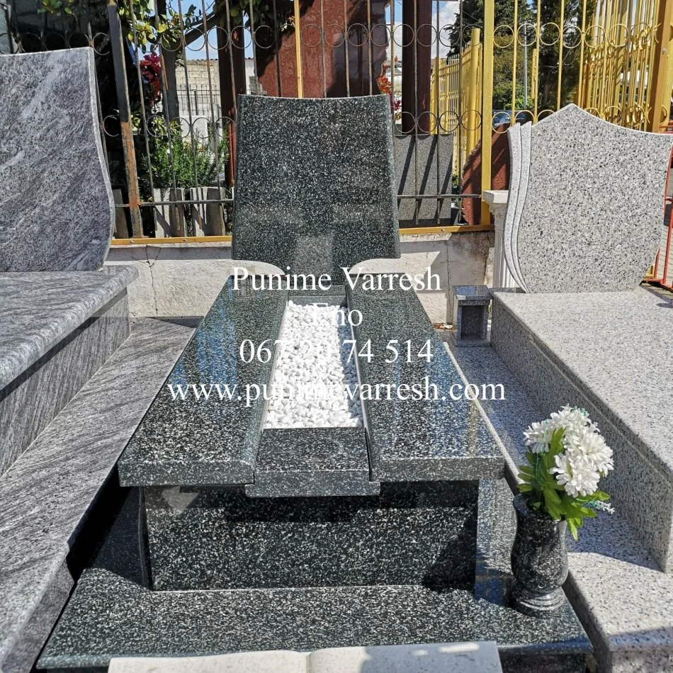 Tirane, ofroj Punime Varresh Eno - Varr Granit i zi + Granit Gri - Pikture e gdhendur ne granit
