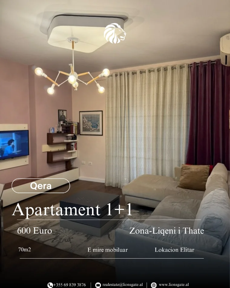 Tirane, jepet me qera apartament 1+1 Kati 2, 70 m² 600 € 