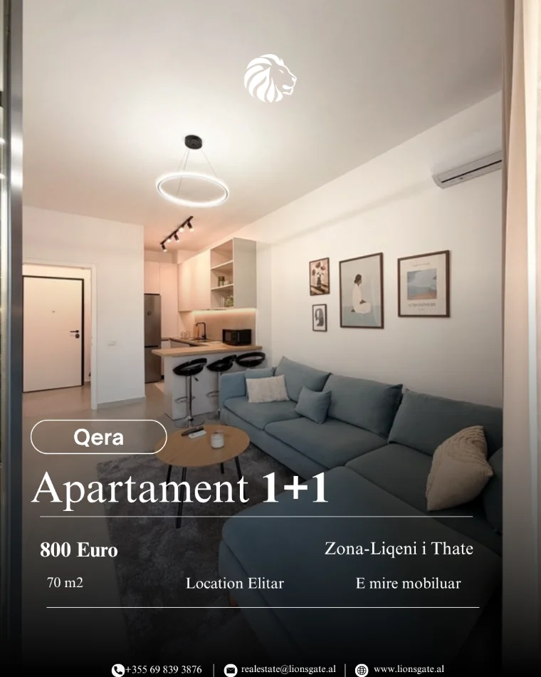 Tirane, jepet me qera apartament 1+1 , 70 m² 800 € 