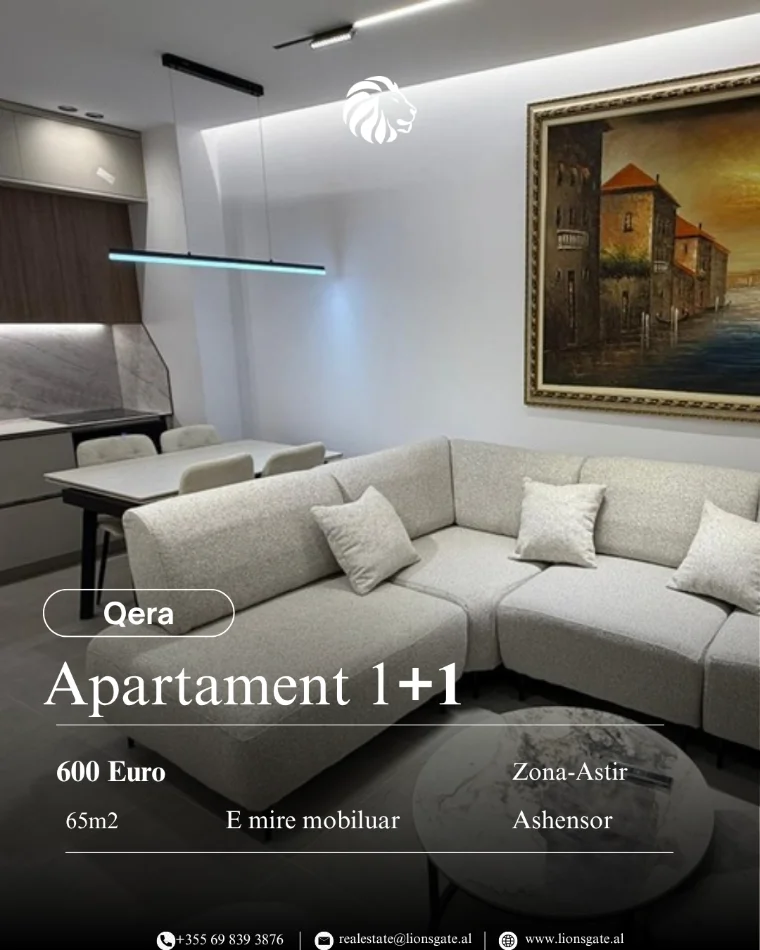 Tirane, jepet me qera apartament 1+1 , 65 m² 600 € 