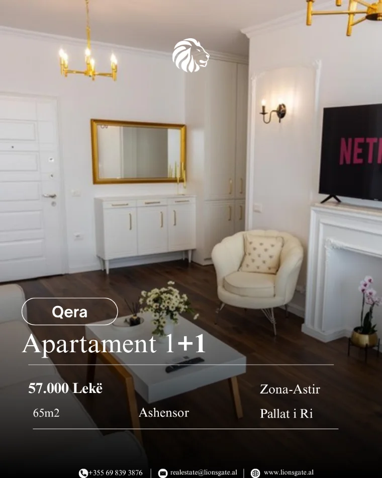 Tirane, jepet me qera apartament 1+1 , 65 m² 570 € 