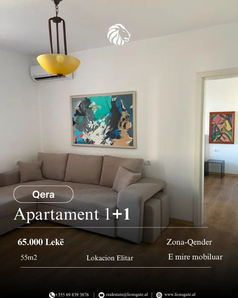 Tirane, jepet me qera apartament 1+1 , 55 m² 650 € 