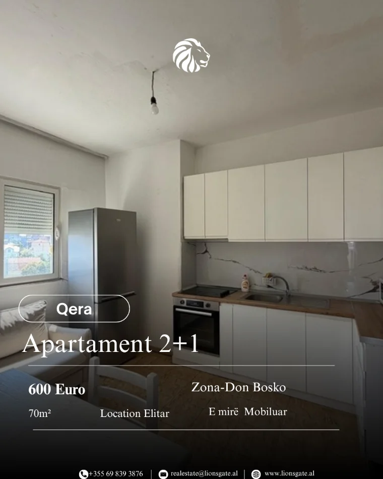 Tirane, jepet me qera apartament 2+1 , 70 m² 600 € 