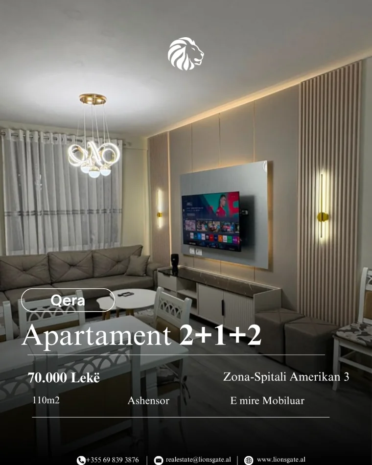 Tirane, jap me qera apartament 2+1+Aneks+Ballkon , 110 m² 700 € (Amerikan 3)