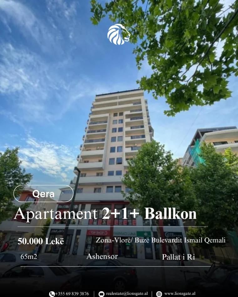 Vlore - Lungomare, jap me qera apartament 2+1+Ballkon , 65 m² 500 € (Bulevardi Ismail Qemali)