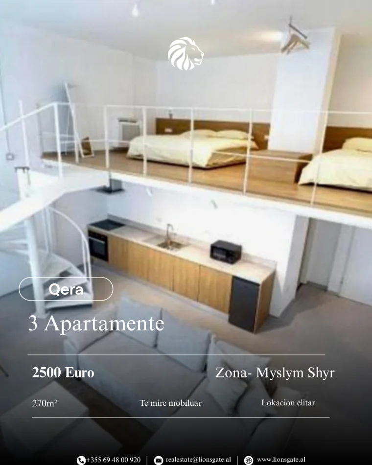 Tirane, jepet me qera apartament duplex Dublex Kati 0, 270 m² 2.500 € 