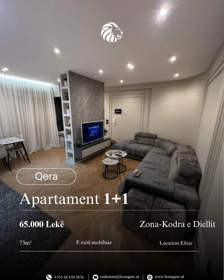 Tirane, jepet me qera apartament 1+1 , 73 m² 650 € 