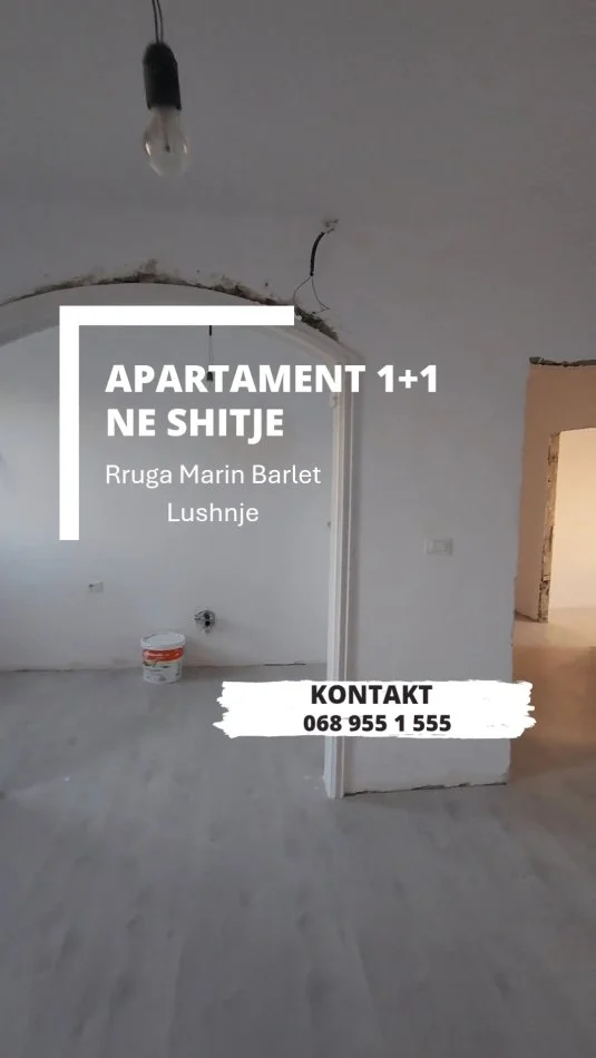 Lushnje, shitet apartament 1+1 Kati 5, 